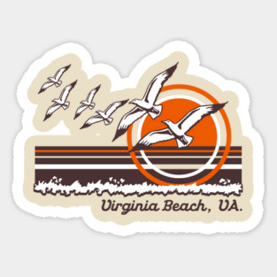 Retro Virginia Beach VA 70s Style Souvenir Sticker