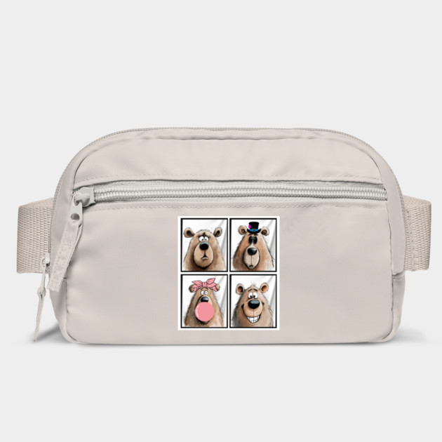 Cute bear posing for selfie photos in a photo booth by Luxinda