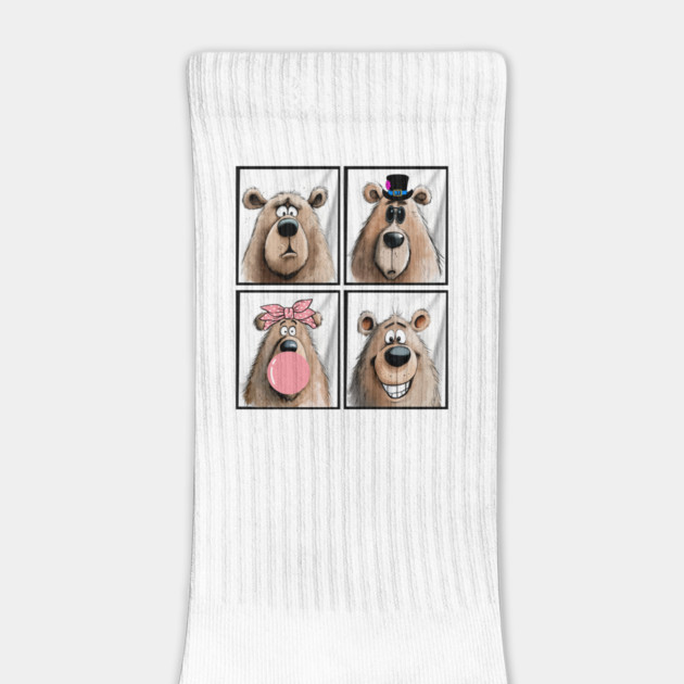 Cute bear posing for selfie photos in a photo booth by Luxinda