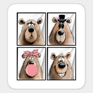 Cute bear posing for selfie photos in a photo booth Magnet