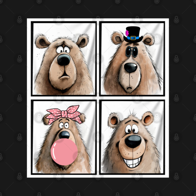 Cute bear posing for selfie photos in a photo booth by Luxinda
