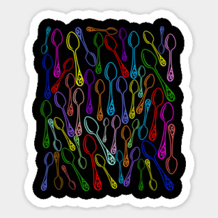 Fork In The Road? Respond to that nonsense with Spoon This! All-over colorful spoons design Magnet