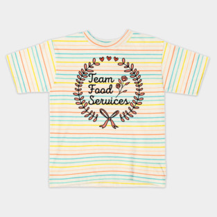 Elegant Team Food Services Floral Wreath Design Kids T-Shirt