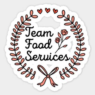 Elegant Team Food Services Floral Wreath Design Sticker