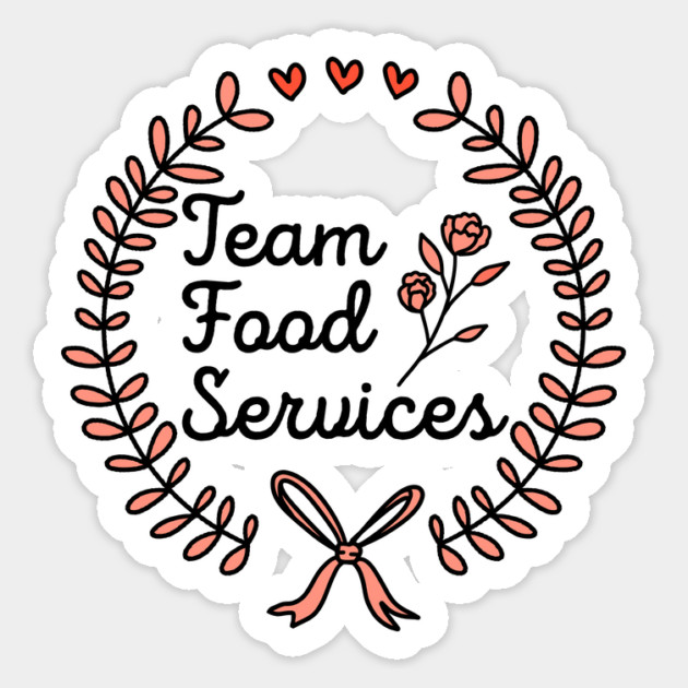 Elegant Team Food Services Floral Wreath Design Magnet by AZEERTEE