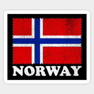 Vintage Norway Flag Distressed Travel Design Magnet