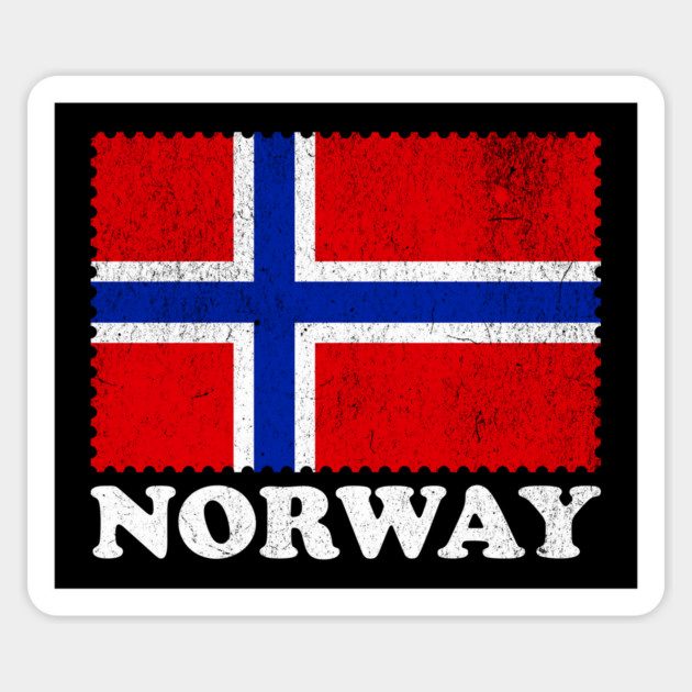 Vintage Norway Flag Distressed Travel Design Magnet by AZEERTEE