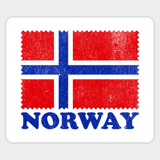 Vintage Norway Flag Distressed Travel Design Magnet by AZEERTEE