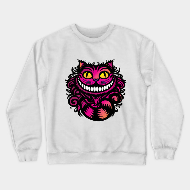 Cheshire Cat Crewneck Sweatshirt by DickinsonDesign