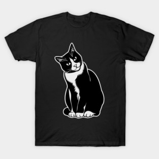Tuxedo Cat Artwork T-Shirt