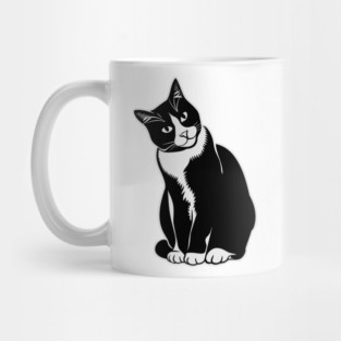 Tuxedo Cat Artwork Mug