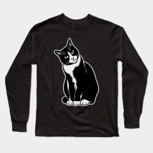 Tuxedo Cat Artwork Long Sleeve T-Shirt
