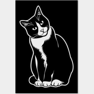 Tuxedo Cat Artwork Posters and Art