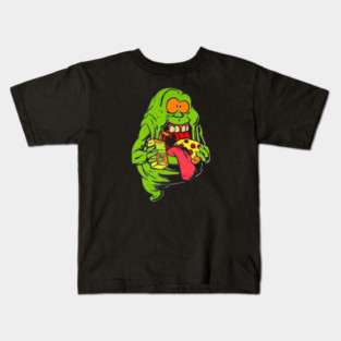 Vintage Ghost Eat Pizza Kids T-Shirt