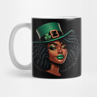 Black Irish Afro Black Women African American St Patricks Day Mug
