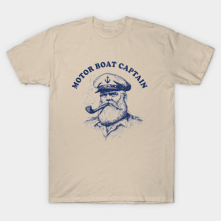 Vintage Nautical Motor Boat Captain T-Shirt