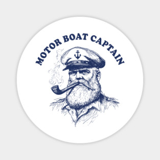 Vintage Nautical Motor Boat Captain Magnet