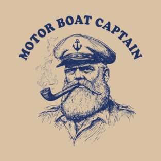 Vintage Nautical Motor Boat Captain T-Shirt