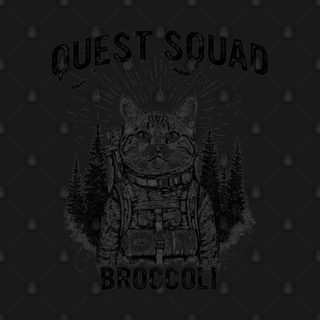Quest Squad Broccoli Adventure Cat Fantasy Design by AZEERTEE