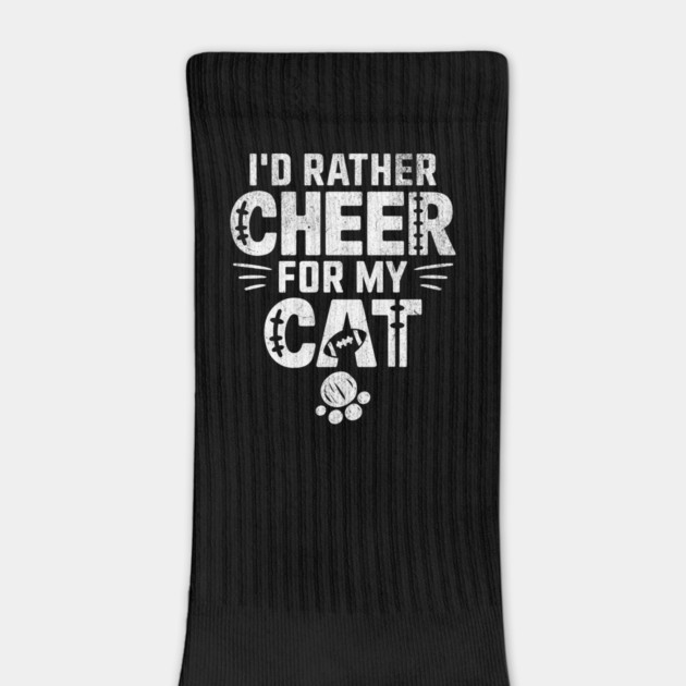 Funny "I'd Rather Cheer for My Cat" Football Fan Design by AZEERTEE