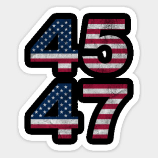 Donald Trump President USA Patriotic 45 47 American Flag Design Sticker