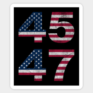 Donald Trump President USA Patriotic 45 47 American Flag Design Magnet