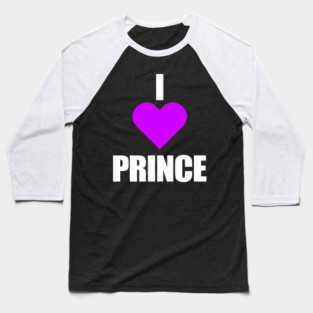 I LOVE PRINCE (Purple Heart) Baseball T-Shirt