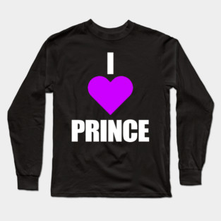 I LOVE PRINCE (Purple Heart) Long Sleeve T-Shirt