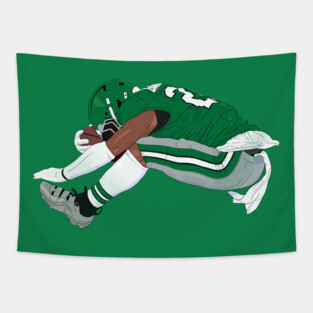 Saquon Barkley Backwards Hurdle Tapestry