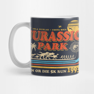 Dinosaur Park Run or Die 1993 Worn Mug