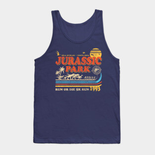Dinosaur Park Run or Die 1993 Worn Tank Top
