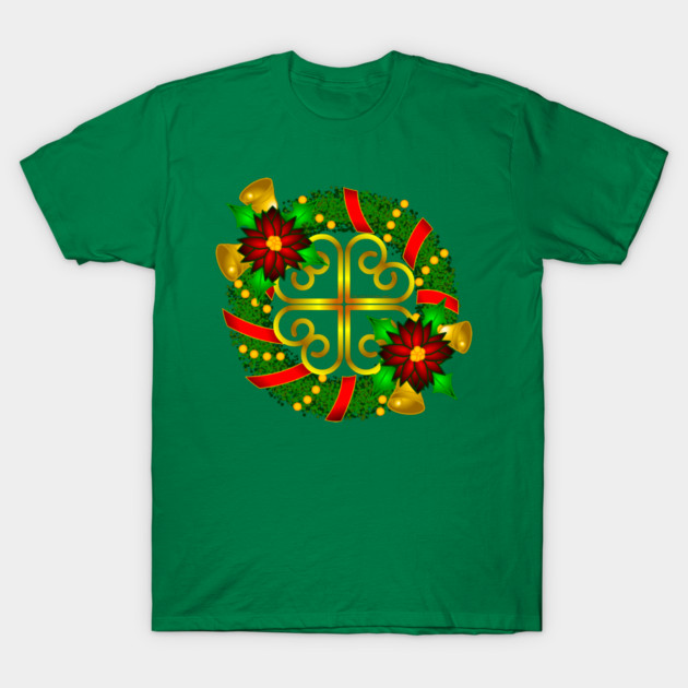 CHRISTMAS WREATH T-Shirt by cholesterolmind