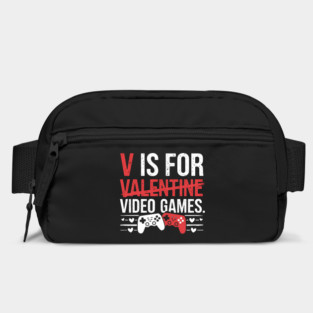V Is For Video Games Funny Valentines Day Gamer Boy Men Gift Bag