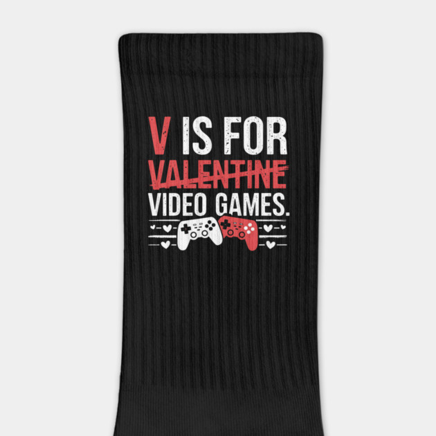 V Is For Video Games Funny Valentines Day Gamer Boy Men Gift by ArtistTee ⭐⭐⭐⭐⭐