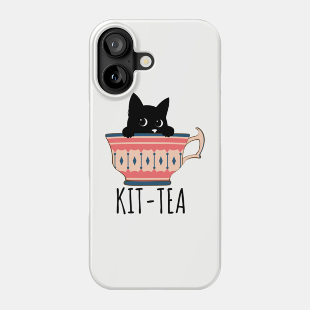 KIT-TEA Stealthy Sips Phone Case by Premachandra's Store