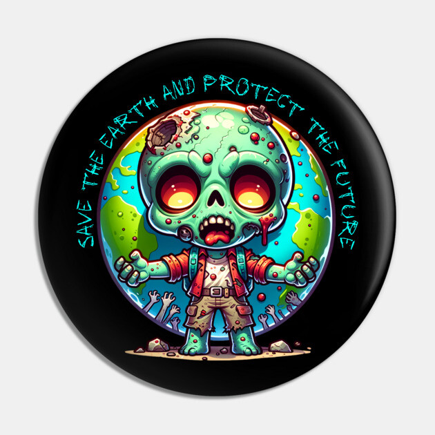 Earth Day Zombie Pin by HolidayBug