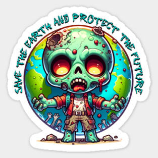 Earth Day Zombie Sticker