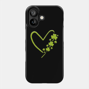 Saint Patrick Heart Clover Phone Case