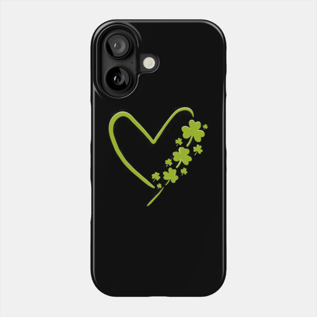 Saint Patrick Heart Clover Phone Case by The WYLD Tribe