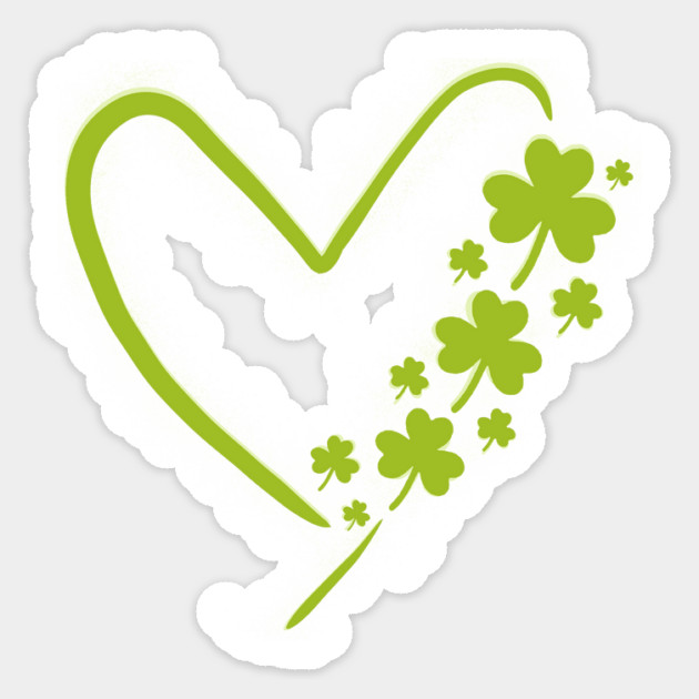 Saint Patrick Heart Clover Sticker by The WYLD Tribe