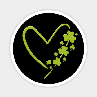 Saint Patrick Heart Clover Magnet