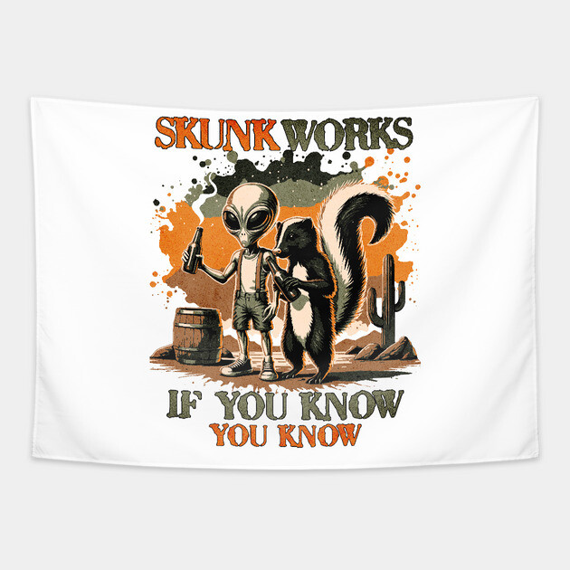 Skunk Works If you know You know Distressed Look Tapestry by Joaddo