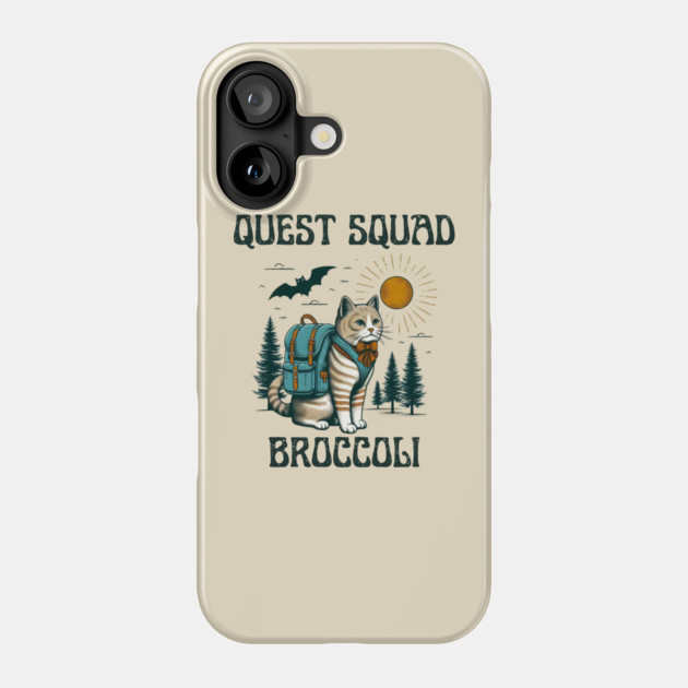 Quest Fantasy Squad Broccoli Cat Adventure Phone Case by Creatifly Graphic Tees