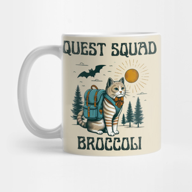 Quest Fantasy Squad Broccoli Cat Adventure by Creatifly Graphic Tees