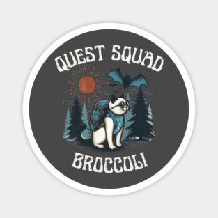 Quest Fantasy Squad Broccoli Funny Cat Adventure Magnet