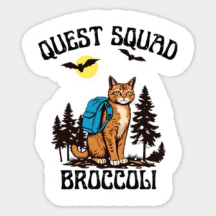 Quest Squad Broccoli Adventure Cat Fantasy Sticker