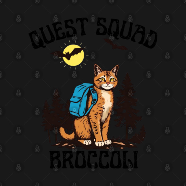 Quest Squad Broccoli Adventure Cat Fantasy by Creatifly Graphic Tees