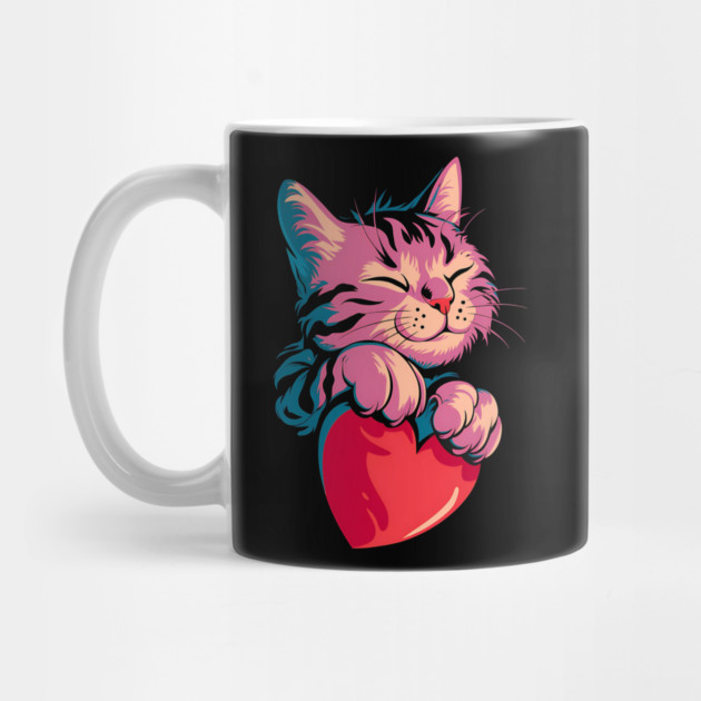 Cute Cat Hugging Valentine Heart Kitty Love Cat by ArtistTee ⭐⭐⭐⭐⭐