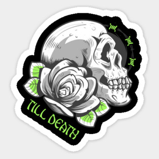 Skull n roses Sticker