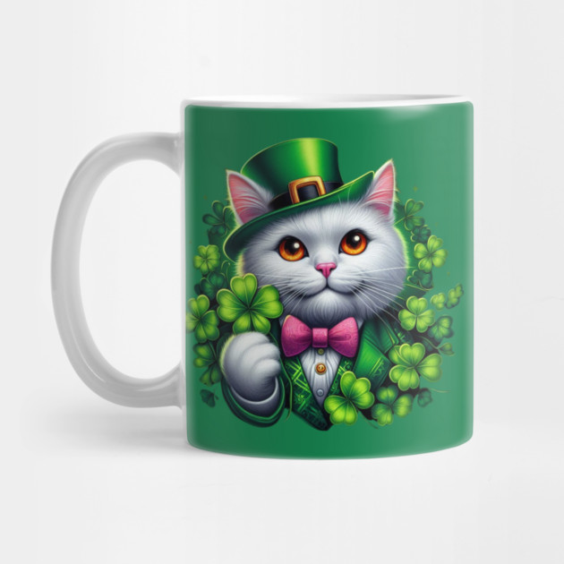St. Patrick's Day Cat Irish Shamrock Cat Lucky Shamrock Cat Lover Patrick's Day Lucky Cat by Creatifly Graphic Tees